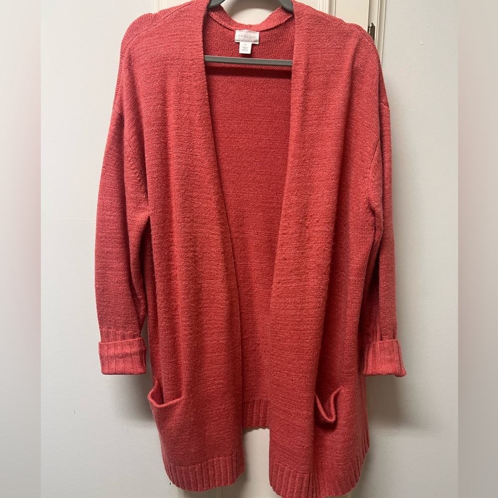 Caslon Women's Pink Open Front Cardigan